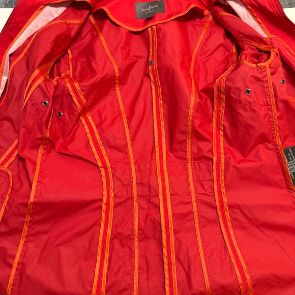 Cole Haan Women's Red Travel Trench Raincoat Jacket Small - Picture 11 of 15